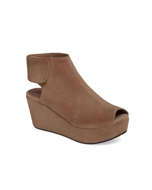 Chocolat Blu Brown Peep Toe Wedge