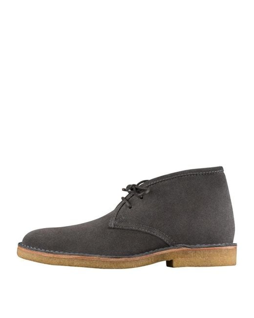 A.P.C. Black Asphalt Suede Split Leather Ankle Boots for men