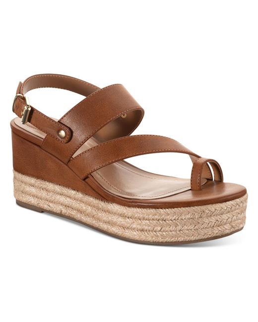 Style & Co. Brown Betty Faux Leather Strappy Espadrilles
