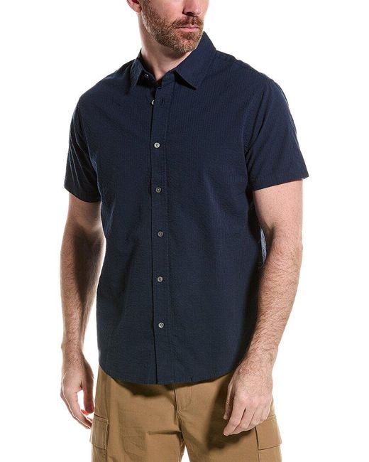 Slate & Stone Blue Seersucker Shirt for men