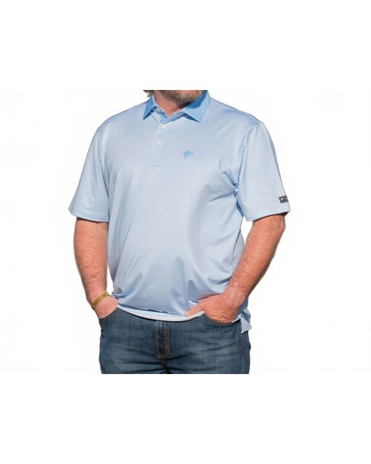 Old South Apparel Blue Stripe Performance Polo for men