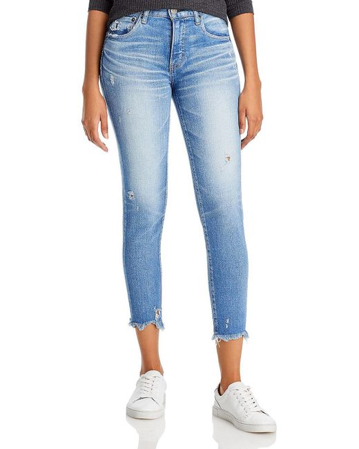 Moussy Blue Mid-rise Light Wash Skinny Jeans