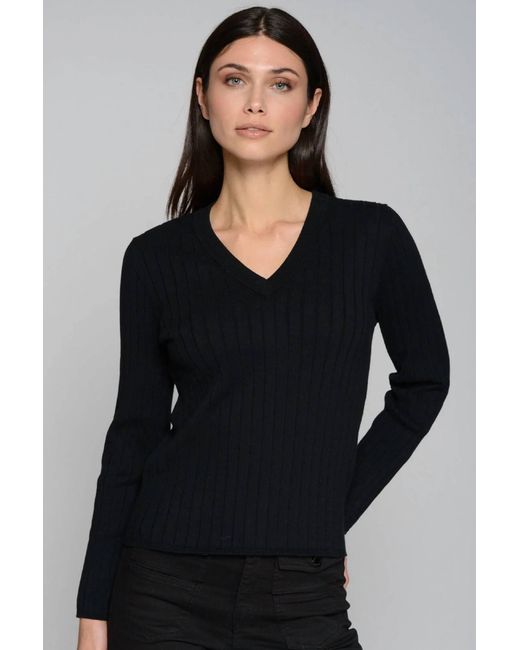 Vilagallo Black Button Sleeve Jumper