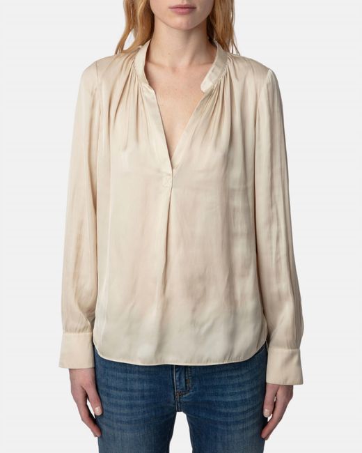 Zadig & Voltaire Natural Tink Satin Blouse