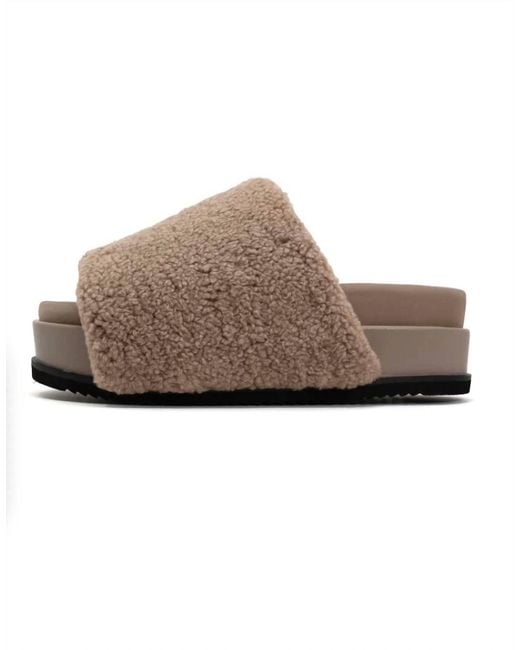 Roam Brown Fuzzy Platform Sandal