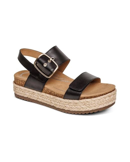 Aetrex Brown Vania Platform Sandals