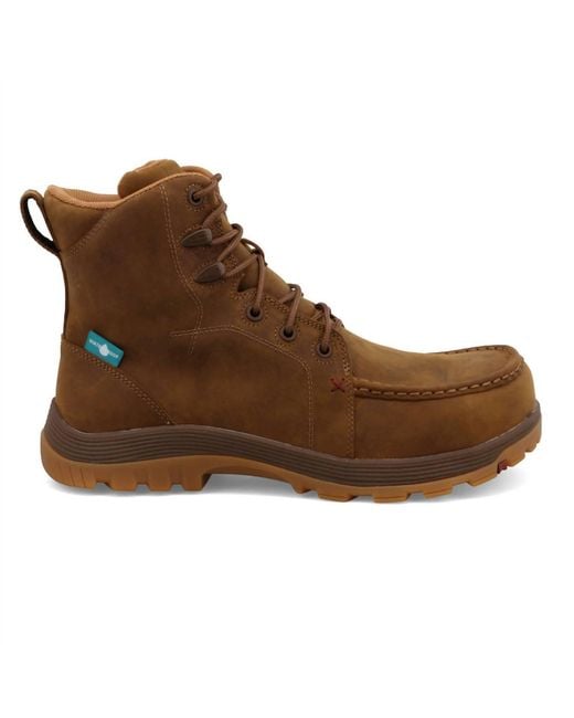 Twisted X Brown Work Oblique Toe Boots for men