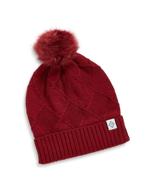 Vera Bradley Red Pom Pom Knit Hat
