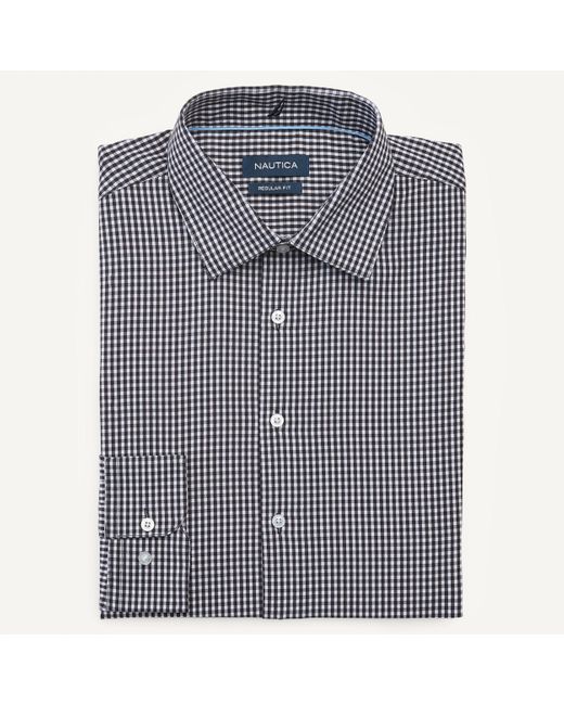 Nautica Blue Classic Fit Wrinkle-resistant Dress Shirt for men