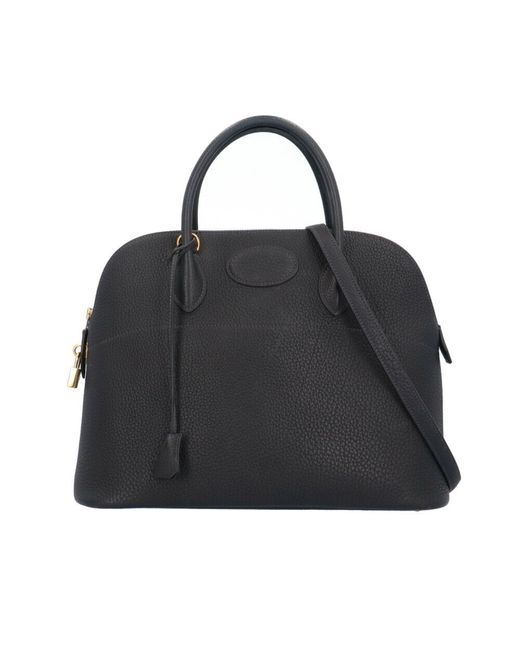 Hermès Bolide Leather Tote Bag (pre-owned) in Black | Lyst