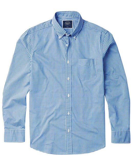 Charles Tyrwhitt Blue Non-iron Stretch Poplin Slim Fit Shirt for men