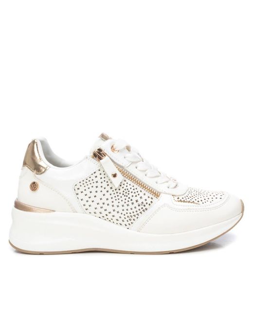 Xti White Wedge Sneakers By