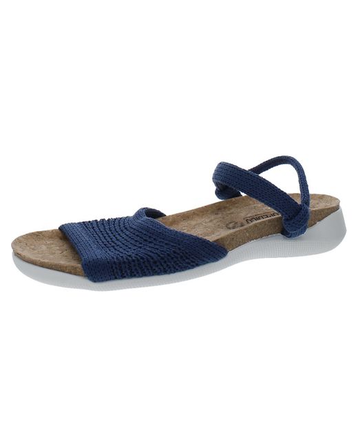 Arcopedico Blue Arenal Cork Slip On Slingback Sandals