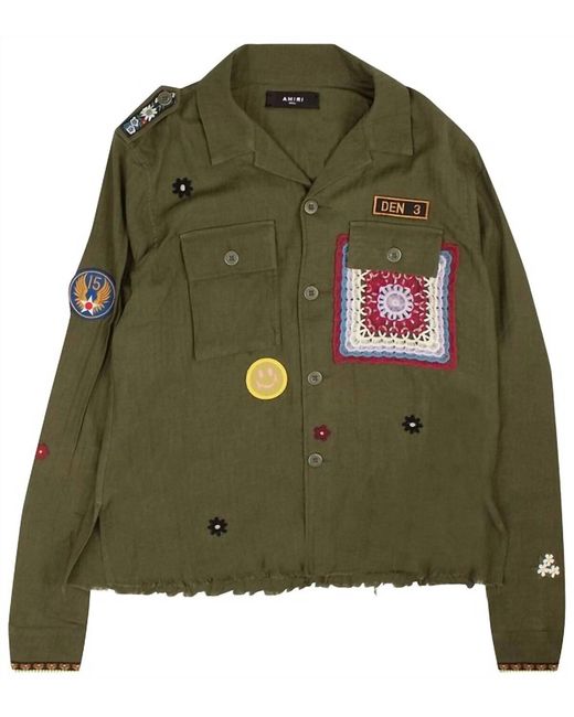 Amiri Green Patch Military Jacket