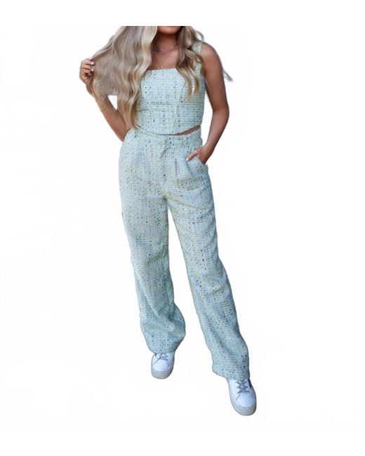 Bailey Rose Blue Tweed Pants