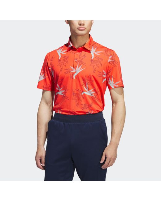Adidas Red Oasis Mesh Polo Shirt for men