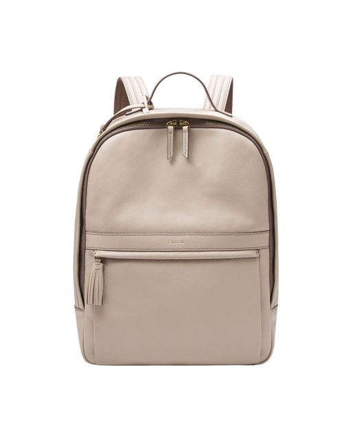 Fossil Sherri Leather Backpack in Beige 