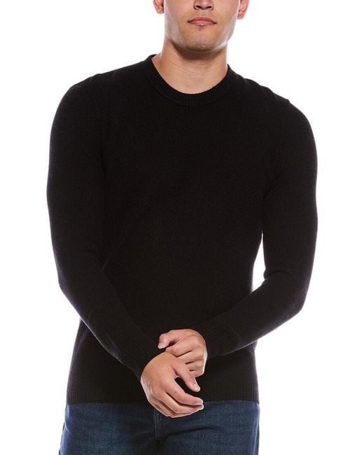 Autumn Cashmere Black Wool & Cashmere-blend Honeycomb Crewneck Sweatshirt for men