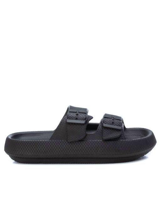 Xti Black Double Buckle Slides for men