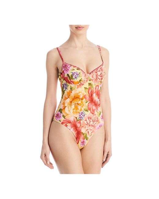 Farm Rio Pink Lia Printed Polyester One-piece Swimsuit