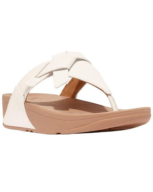 Fitflop White Toe-Post Leather Sandal