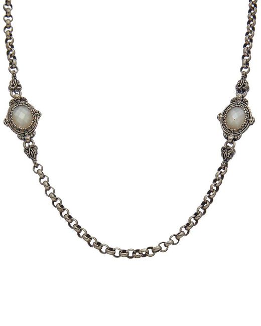 Konstantino Metallic Astritis Silver Pearl Necklace