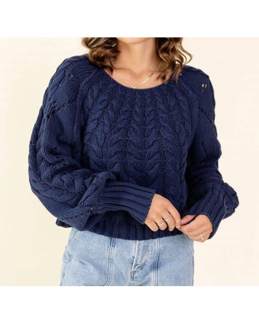 Free People Blue Sandre Pullover Sweater