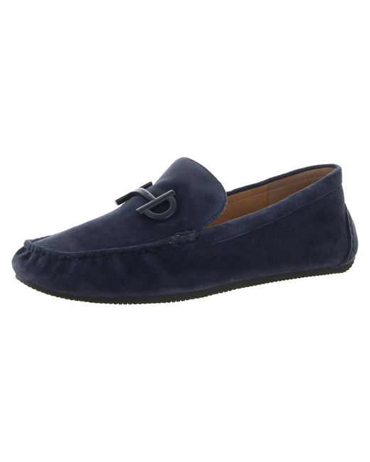 Cole Haan Blue Tully Driver Suede Slip-on Driving Moccasins