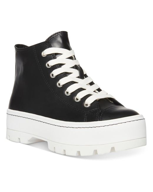 Madden Girl Shaddow Faux Leather Lug Sole Ankle Boots in Black Lyst