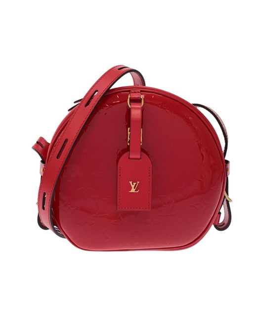 Louis Vuitton Red Micro Boite Chapeau Patent Leather Shoulder Bag (pre-owned)