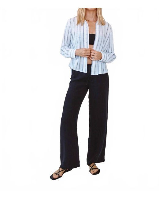 Bella Dahl Blue Clean Split Back Button Down Shirt