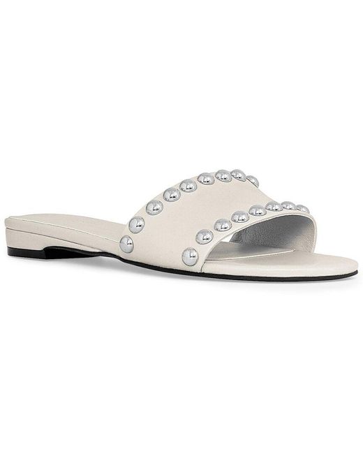 Rebecca Minkoff White Dome Leather Sandal