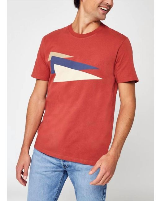 SELECTED Red Walker Ss O-neck Tee for men
