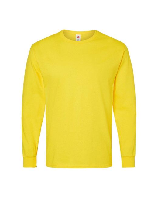 Hanes Yellow Essential-t Long Sleeve T-shirt for men