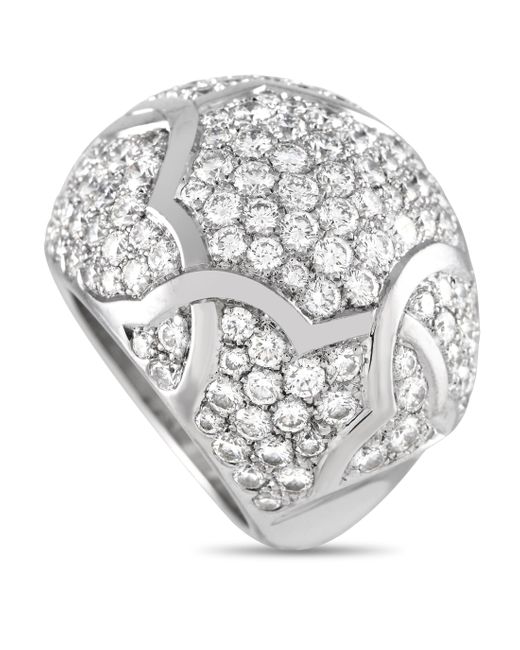 Chanel Metallic Camellia 18k Gold 4 Ct Diamond Bomb Ring Ch17-051424
