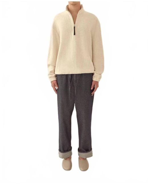 Commas Natural Textured Cotton Pullover for men