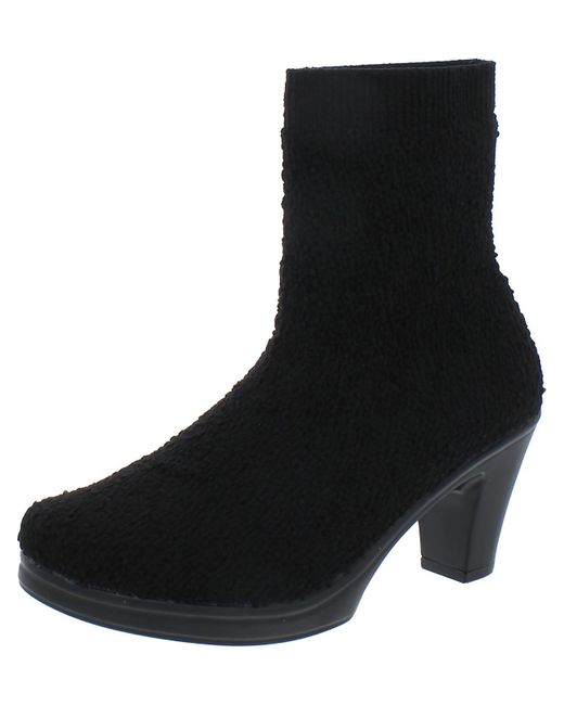 Bernie Mev Black Laline Knit Pull On Ankle Boots
