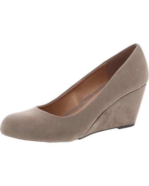 Cl By Laundry Brown Nima Solid Round Toe Wedge Heels