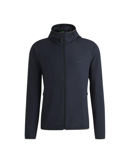 Boss Blue Water-Repellent Jacket With Four-Way Stretch for men