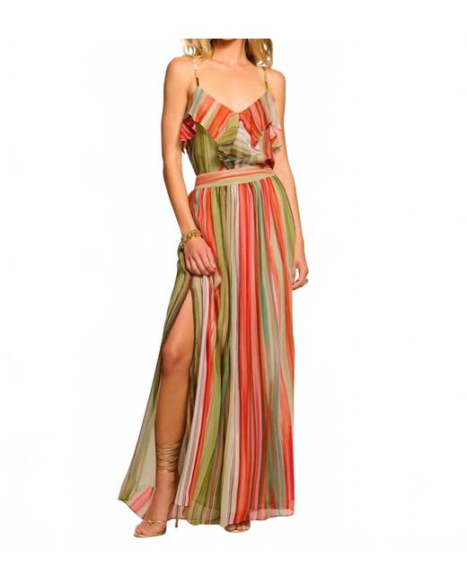 Ramy Brook Orange Lanette Silk Chiffon Maxi Skirt