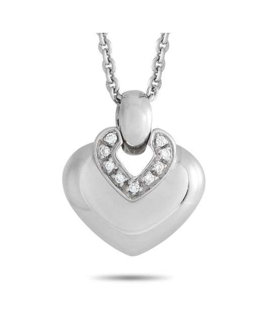BVLGARI Metallic Doppio 18k Gold Diamond Heart Necklace Bv06-031124