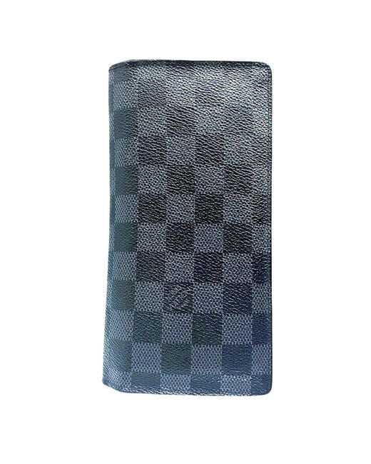 Louis Vuitton Blue Brazza Canvas Wallet (pre-owned) for men