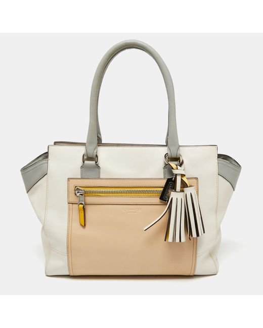 COACH Natural Color Leather Legacy Candace Tote