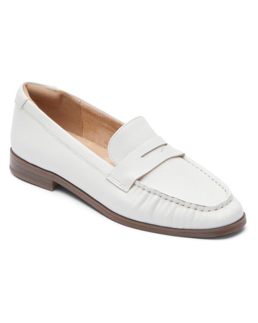 Rockport White Susana Leather Slip-on Loafers