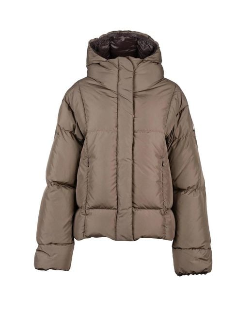 Bacon Brown Taupe Polyester Oaks Down Jacket