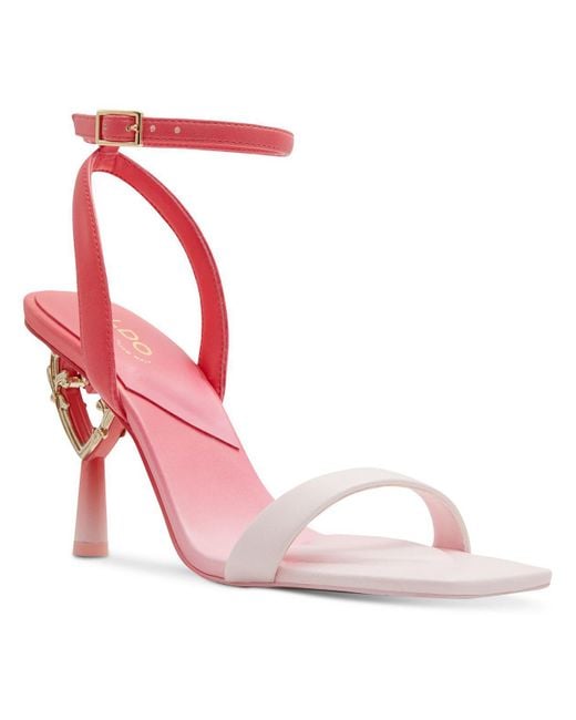 ALDO Pink Bhfo Covered Heel Faux Leather Ankle Strap