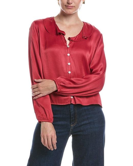 Bella Dahl Red Button Down Blouse