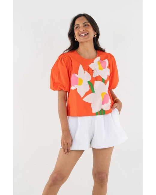 Emily Mccarthy Orange Jane Top