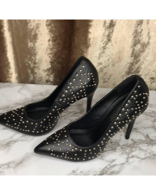 Bayshore Black Pointed Toe Stud Detailed Stiletto