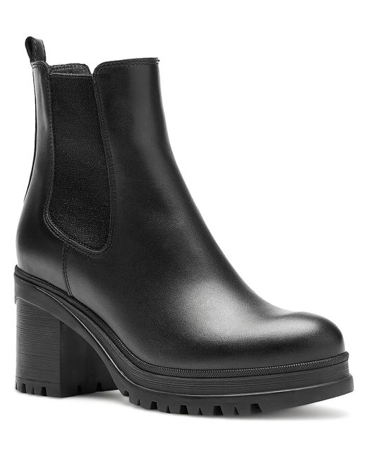 La Canadienne Black Paxton Leather lugged Sole Chelsea Boots